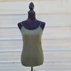 Time And Tru Womens Green Adjustable Straps Fitted Cami Tank Top S (4-6)