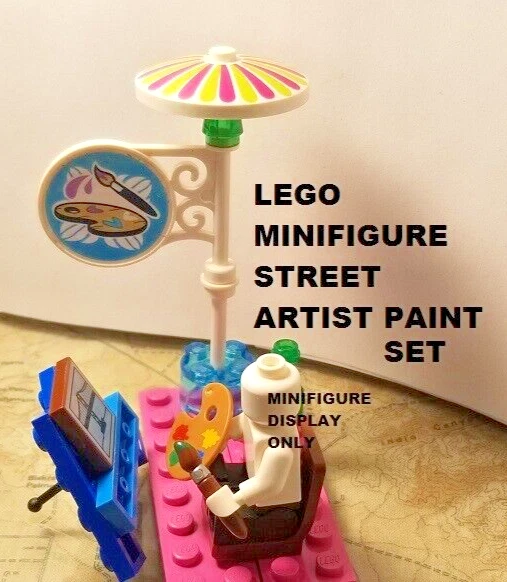 乐高迷你人偶艺术家街头博览会艺术家设置油漆棕榈绘画标志 — 第 1/1 张图片