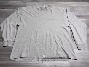 Vintage 90s Gap Faded Gray Long Sleeve Blank T-Shirt Distressed Mock Neck Size L - Picture 1 of 8
