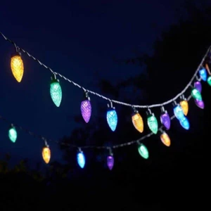 Cadena de luces LED solares exterior iluminación multicolor decoración jardín 4,3 m - Imagen 1 de 24
