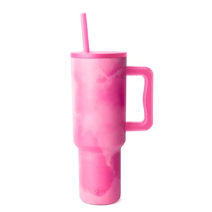 Simple Modern 40oz Trek TUMBLER mit Griff & Strohhalm Deckel PINK Skurril Batik Neu - Bild 1 von 11