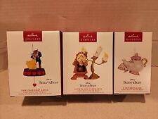 3 Hallmark Ornaments BEAUTY and the BEAST First Dance, Lumiere Cogsworth, Pots