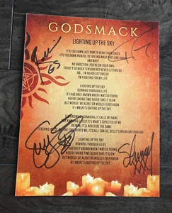 GODSMACK AUTÓGRAFO FIRMADO VIBES TOUR LETRA JUEGO DE SELECCIÓN PASS FLAG LOTE CONJUNTO - Imagen 1 de 8