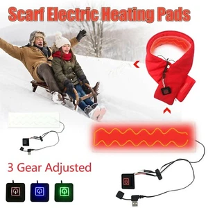 USB Electric Heated Scarf Men Women Velvet Shawl Winter Soft Neck Warmer UK - Picture 1 of 9