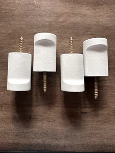 4 Ganchos de Madera Natural Colgante Almacenamiento Montado en la Pared Clavija Percha Blanco - Imagen 1 de 7