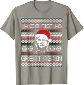 Make Christmas Great Again Shirt Ugly Donald Small, Slate Grey - Picture 1 of 2