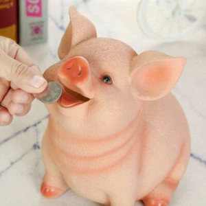Sparschwein Harz Münze Piggy Bank Schwein Spardose Kinder Geburtstagsgeschenk - Bild 1 von 10