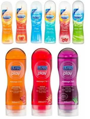 GEL DUREX PLAY LUBRIFICANTE INTIMO MASSAGGIO CORPO A BASE D'ACQUA 50 / 200 ML