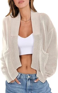 ANRABESS Women Jackets Sweaters Long Sleeve Open Front Oversized Loose 2024 Fall - Picture 1 of 6