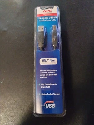 APC High Speed USB 2.0 Cable 6 feet 1.8 meters USB A to USB B NEW - Image 1 of 4