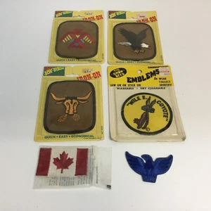 VTG Lot of Joy Patches Iron-On Sew Jean Patches Eagle Bull 70's Post Cards NOS - Picture 1 of 9