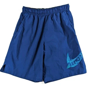 Nike Flex 8 Men's Training Shorts Size M Dri-Fit Blue Logo Elastic Waist - Picture 1 of 9