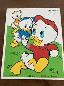 Vintage Walt Disney Huey,Dewey & Louie 10 Piece Wooden Puzzle - Picture 1 of 8