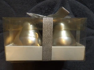 NIB Global Gift Industries silver colored pear shaped candles - Picture 1 of 2