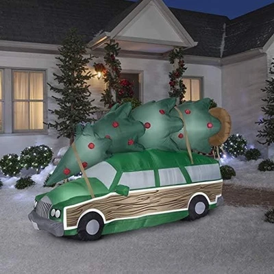 8' Gemmy Airblown Inflatable Christmas Vacation Station Wagon w/ Christmas Tree - Image 1 of 3