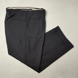 Pantalones de vestir plisados de lana gris a rayas 58 38x28 Canali para hombre hechos en Italia - Imagen 1 de 12