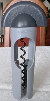 Tupperware Korkenzieher,D62 Korki,Weinflaschen-Öffner,grau-anthrazit,gebr,rar - Bild 1 von 4