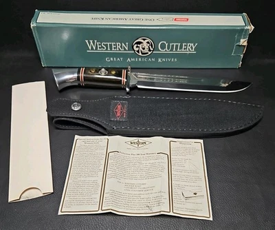 VTG Western BC 46-8 Voyager Blackie Collins Series Fixed Blade Made USA With Box - Image 1 of 4
