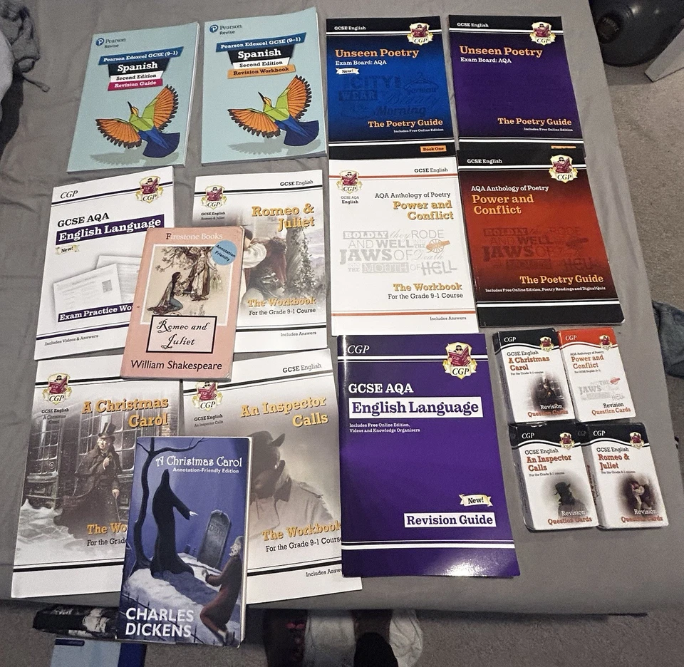 GCSE revision books bundle with workbooks and flashcards (AQA) - Image 1 of 1