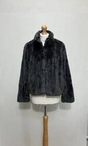 Women’s White Company Jacket M Medium Grey Faux Fur Fluffy Cosy Soft - Picture 1 of 8