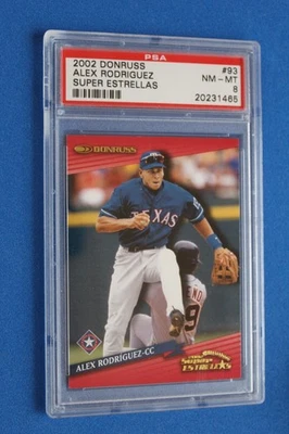 2002 DONRUSS SUPER ESTRELLAS  ALEX RODRIGUEZ #93 PSA 8 - Image 1 of 3