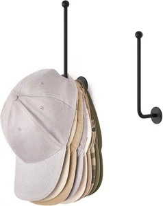 2 Pezzi Organizzatore Cappello Moderno Metallo Baseball Berretti Porta Rack Montaggio a Parete 7,9 Pollici - Foto 1 di 9