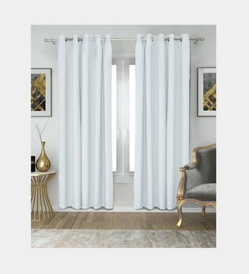 Blackout Curtains Solid Pattern Room Darkening Eyelet Style For Any Rooms - Image 1 of 4