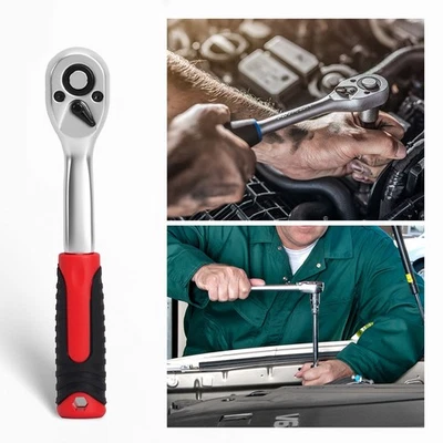 72 Tooth Wrench Quick-release Ratchet 5 Degree Rotation Ergonomic Handle - Image 1 of 4
