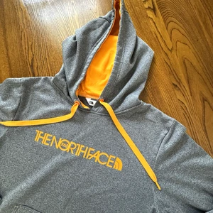 The North Face Grey Orange Pullover Hoodie Men's Size L - Picture 1 of 8