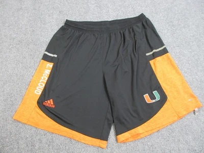Miami Hurricanes Shorts Mens XL Black Orange Player Issued NCAA Football Adidas - Image 1 of 4