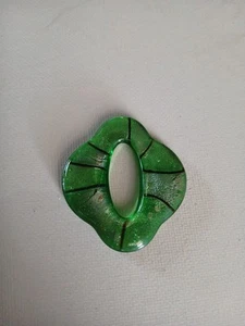 Green, Silver, And Black Glass Pendant - Picture 1 of 4