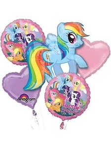 My Little Pony Balloon Bouquet Birthday Decorations 5 pieces - Picture 1 of 1