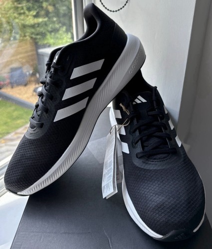 Scarpe da ginnastica Adidas Runfalcon da uomo taglie 9 10 5 11 e12 in bianco e nero.