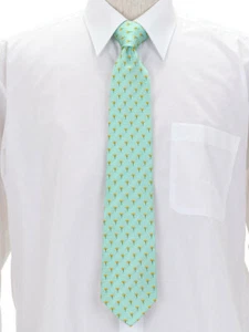 COLORATA / Necktie Botanical Colors Japanese Dandelion Fine Pattern Light Green - Picture 1 of 8