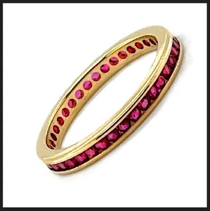 18K 750 Gold Full Eternity Memory Ring RS 49 1,14 Ct.T Rubin Ruby Vollmemory new - Picture 1 of 24
