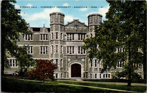 Cartolina d'epoca anni '40 Vanderbilt University Furman Hall Nashville Tennessee TN - Foto 1 di 2
