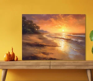 Golden Sun Sets 5mm thick Plastic Poster Ready to Hang 60x45cm - Picture 1 of 3