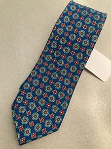 Kired by Kiton AQUA SQUARE MED FLOWER Tie K2 - Picture 1 of 1
