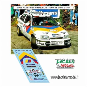 DECALS 1:43 OPEL KADETT GSI FREQUELIN TOUR DE CORSE 1987 - Foto 1 di 1