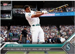 Julio Rodriguez 2023 MLB TOPPS NOW #558 Sets Single Round Derby Record - Bild 1 von 2