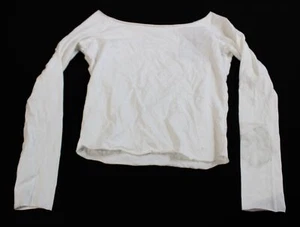 Brandy Melville Women's Off The Shoulder Raw Hem Bonnie Top AR8 White One Size - Picture 1 of 4