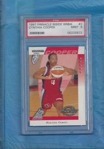 CYNTHIA COOPER 1997 PINNACLE INSIDE WNBA #2 ROOKIE CARD PSA 9 HOUSTON COMETS HOF - Picture 1 of 1