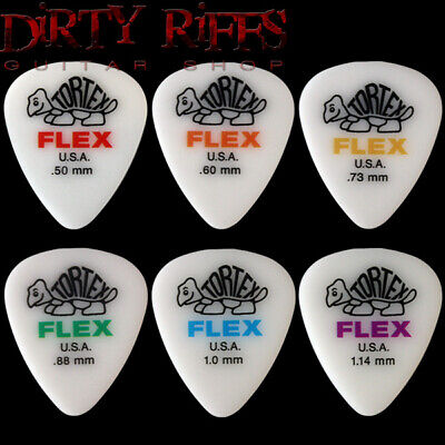 6 x Dunlop Tortex Flex Standard Guitar Picks Plectrums-Your Choice Of Size/Type