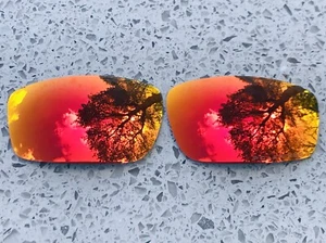 ETCHED POLARIZED FIRE RED MIRROR LENSES FOR OAKLEY SQUARE WIRE NEW 2006 - Picture 1 of 4