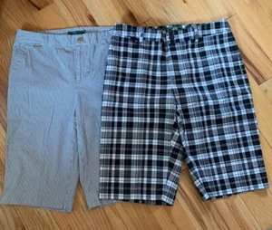 Lauren Active Ralph Lauren Bermuda Golf Shorts Womens Size 4 Black/White/Grey - Picture 1 of 4