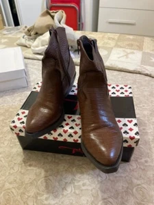 Stivali donna stivaletti boots texani caviglia marroni 37 - Foto 1 di 3