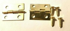 Small Hinges With Screws Brassed Jewellery Box Dolls House 2, 8, 14, 22 or 98