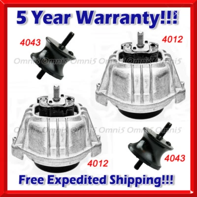 Conjunto de montagem de motor e transmissão M529 compatível com 2006 BMW 325i 325xi 330i, 3.0L 4 peças - Imagem 1 de 3