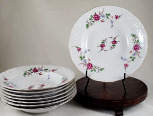 Wawel ROSE GARDEN Gold Trim Rimmed Soup Bowls- Made in Poland - Imagen 1 de 13
