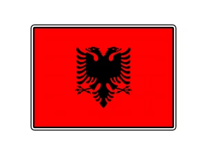 #1184 Bandera de Albania Mundo País Pegatina Impermeable Vinilo Calcomanía Troquelada Coche - Imagen 1 de 1